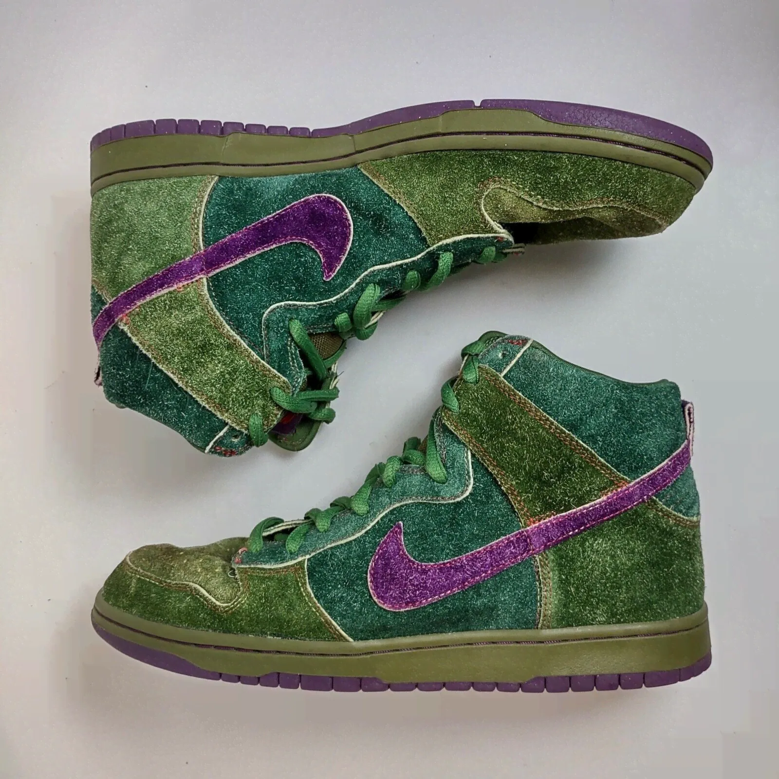 nike dunk high premium SB Skunk 420 Forest Green Purple 313171-300 Mens 10.5-0