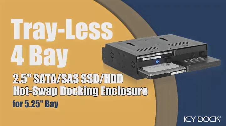 ICY DOCK Tray-less 4 Bay 2.5" SATA/SAS SSD/HDD Hot-Swap Docking Enclosure | flexiDOCK MB014SP-B R1